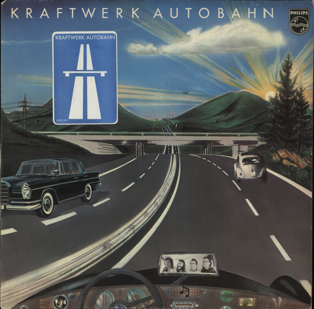 Kraftwerk Autobahn + Blue Sleeve Sticker - 1st German vinyl LP album (LP record) 6305231