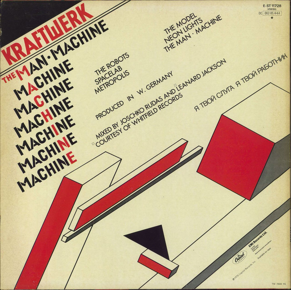 Kraftwerk The Man-Machine + Inner - Stickered UK vinyl LP album (LP record)