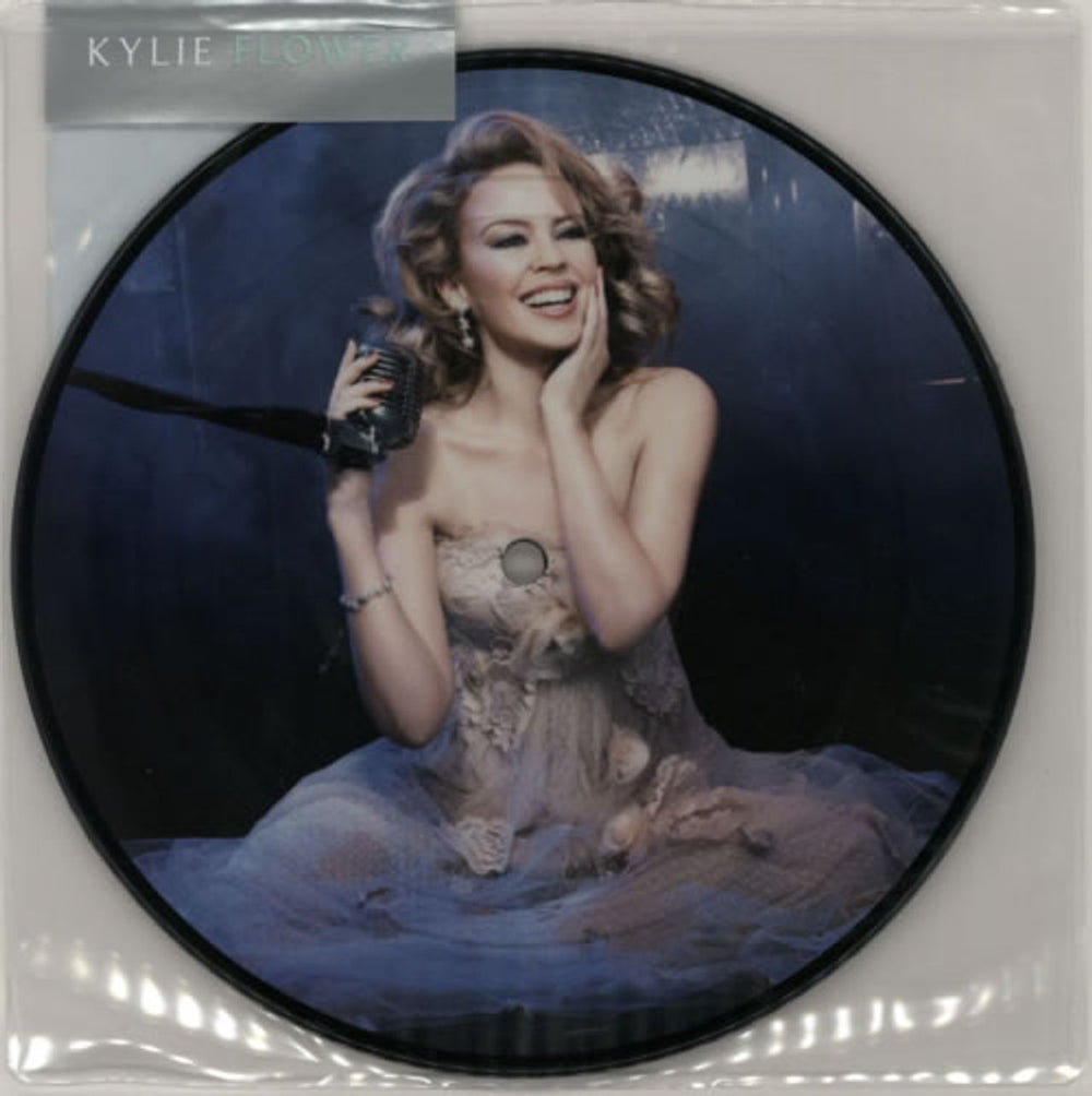 Kylie Minogue Flower - Title Stickered - Sealed UK 7" vinyl picture disc (7 inch picture disc single) R6882