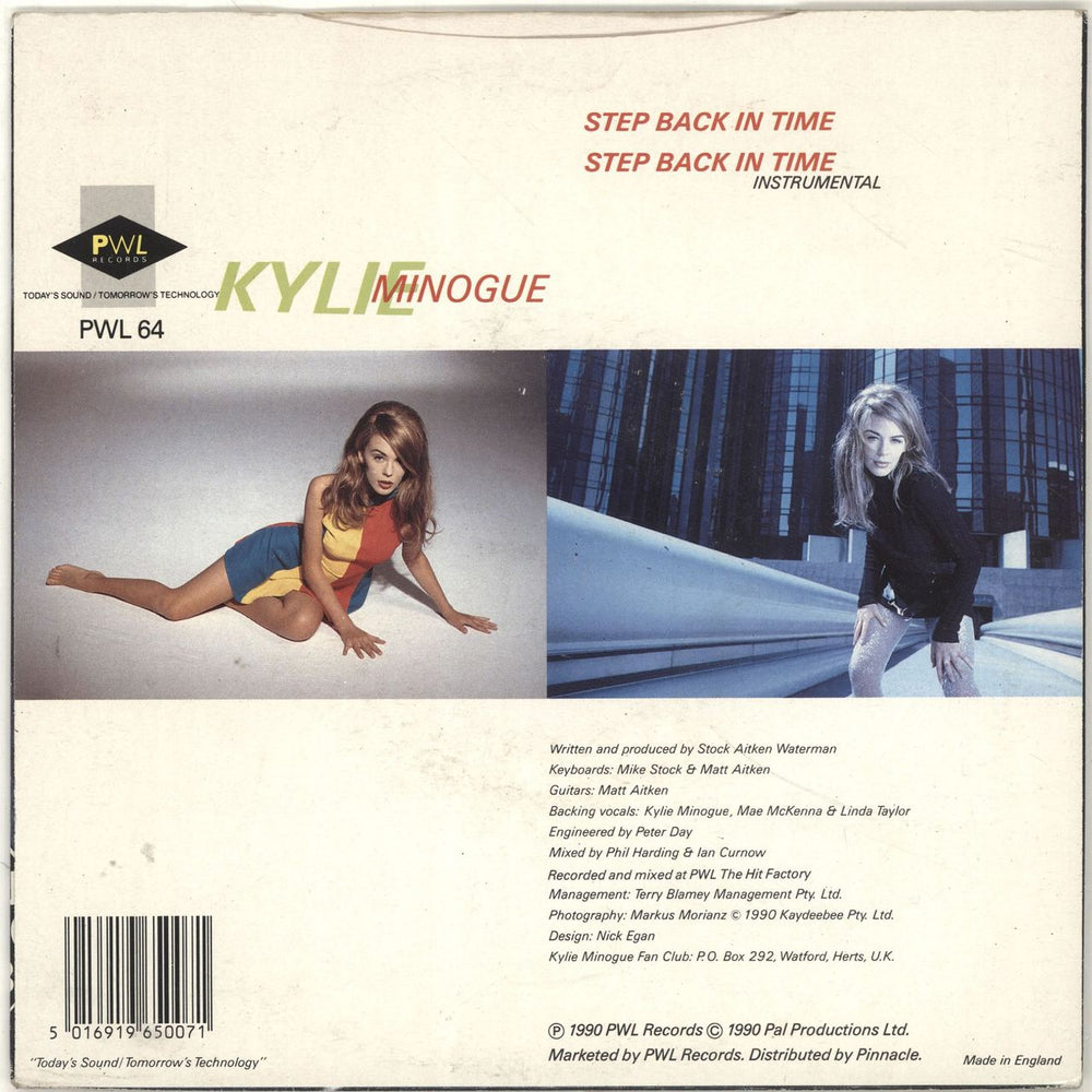 Kylie Minogue Step Back In Time UK 7" vinyl single (7 inch record / 45) 5016919650071