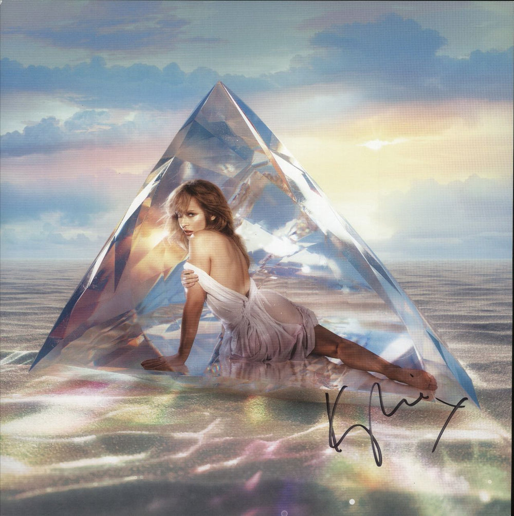 Kylie Minogue Tension II - Turquoise Vinyl + Autographed Print UK vinyl LP album (LP record)