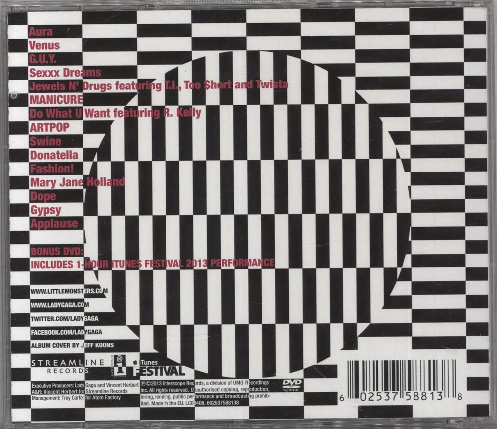 Lady Gaga Artpop UK 2-disc CD/DVD set 602537588138