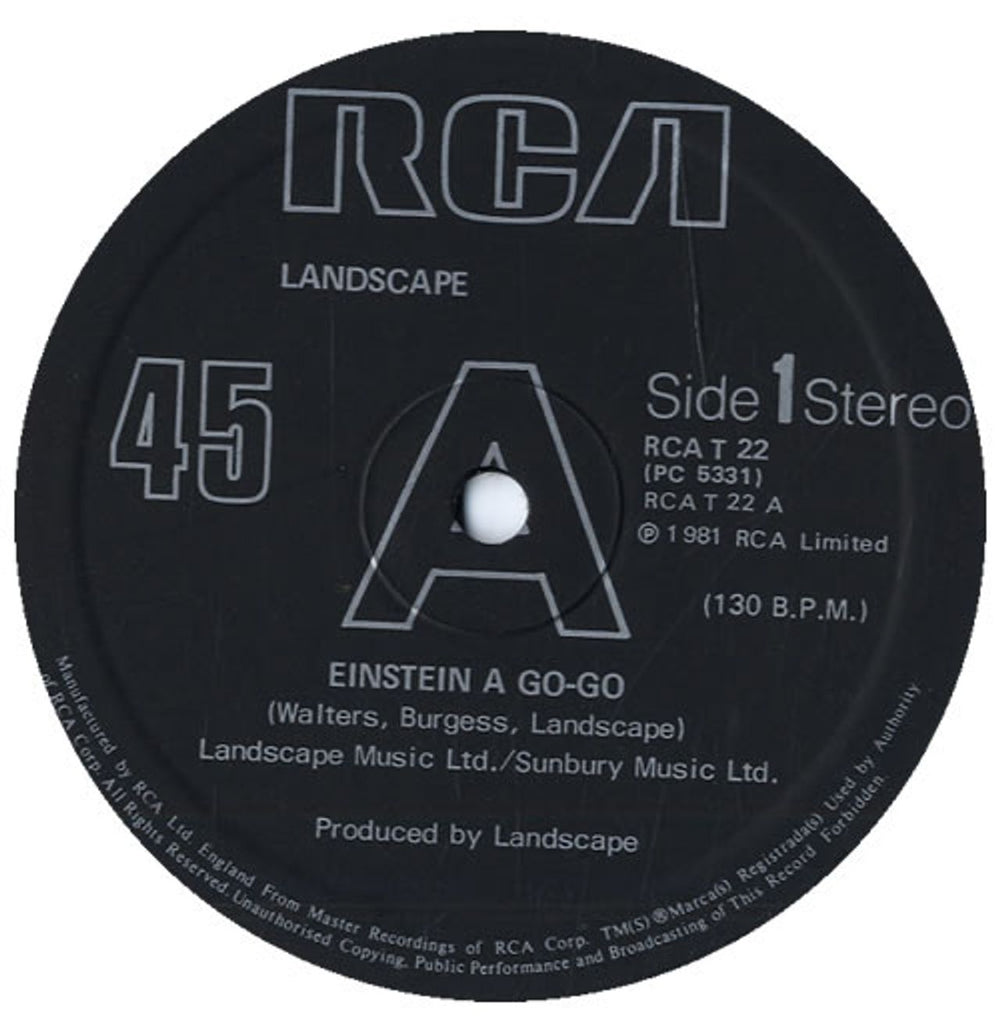Landscape Einstein A Go-Go UK 12" vinyl single (12 inch record / Maxi-single) RCAT22