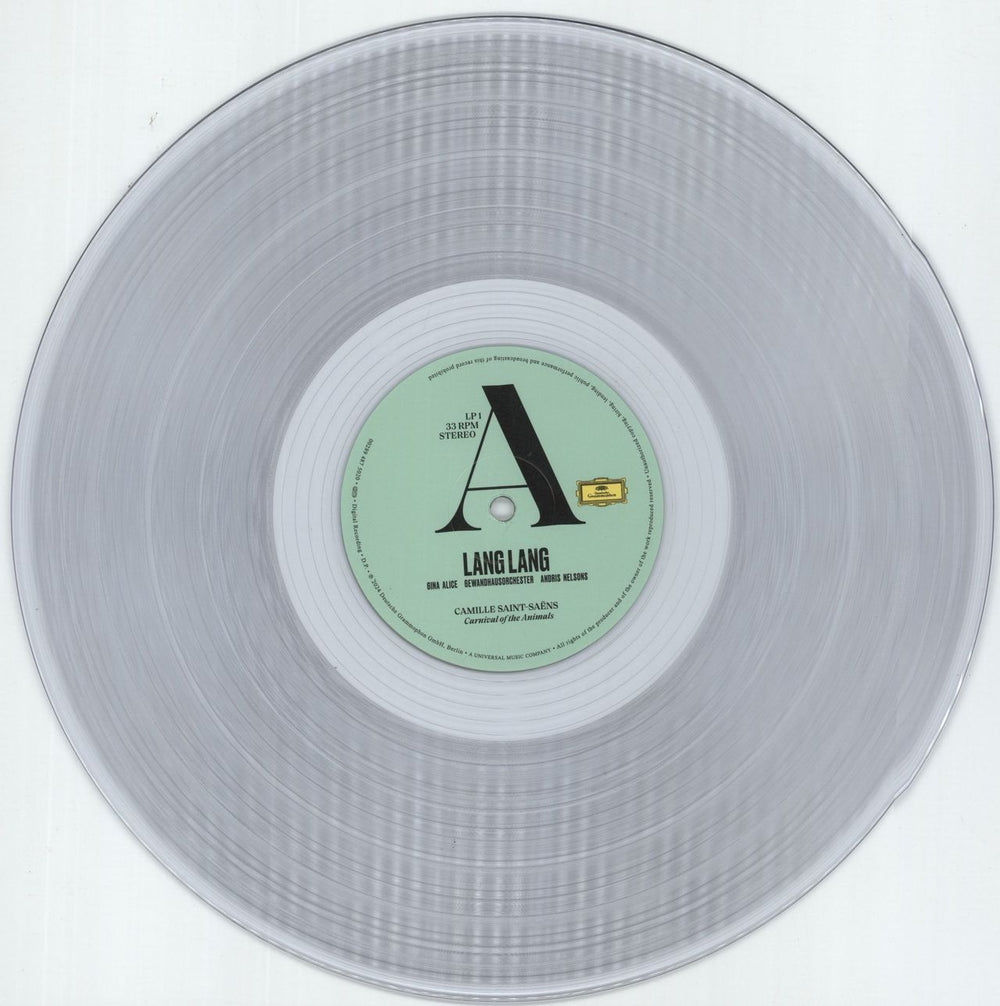 Lang Lang Saint-Saens - 180 Gram Clear Vinyl UK 2-LP vinyl record set (Double LP Album) 1A22LSA874577