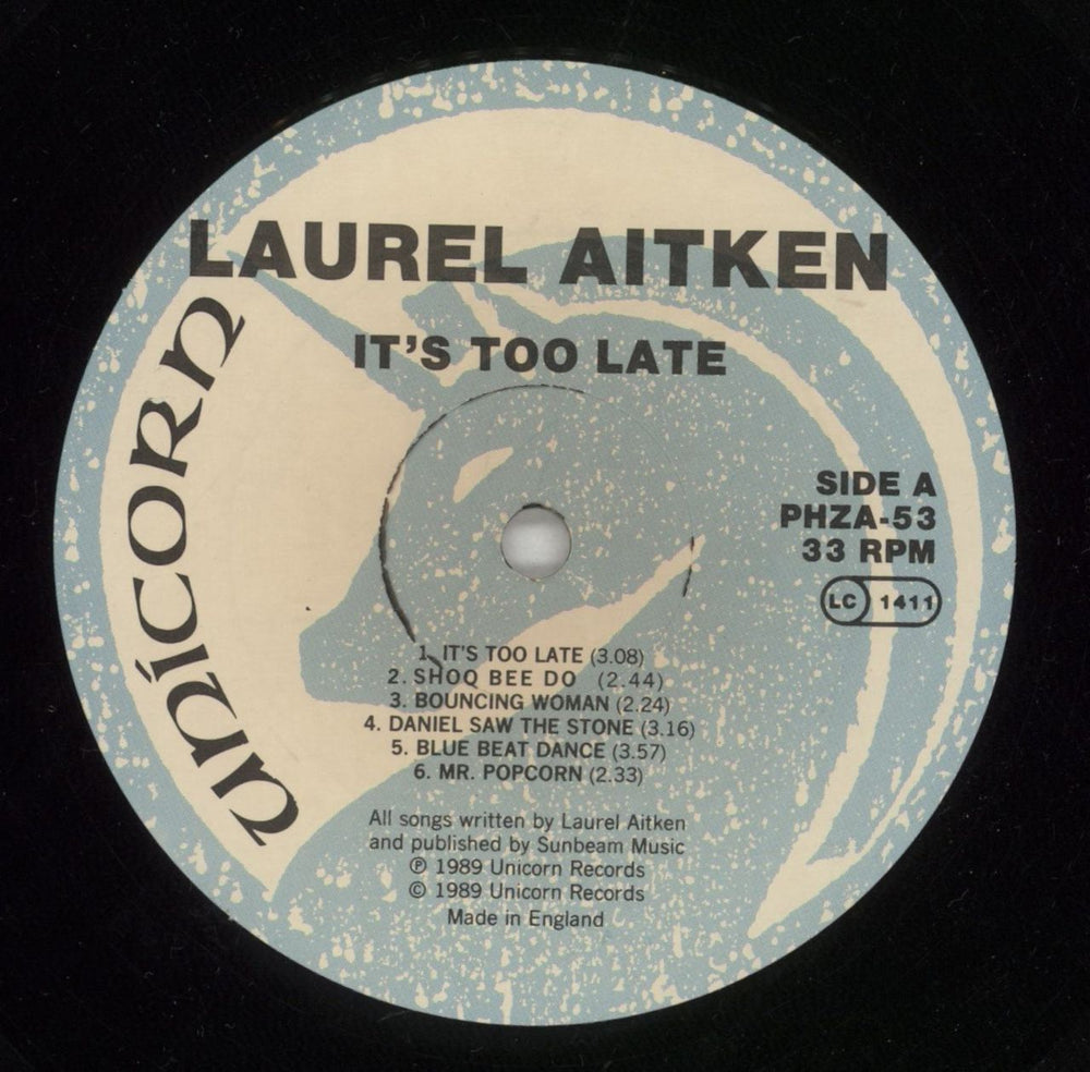 Laurel Aitken It's Too Late (The Legendary Godfather Of Ska, Vol.2) + Press Sheet UK vinyl LP album (LP record) LMJLPIT867444