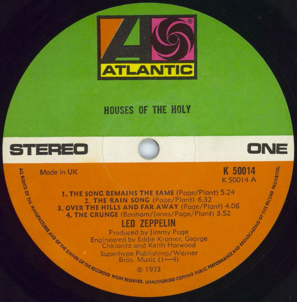 Led Zeppelin Houses Of The Holy - 1st - VG UK vinyl LP album (LP record) ZEPLPHO725214