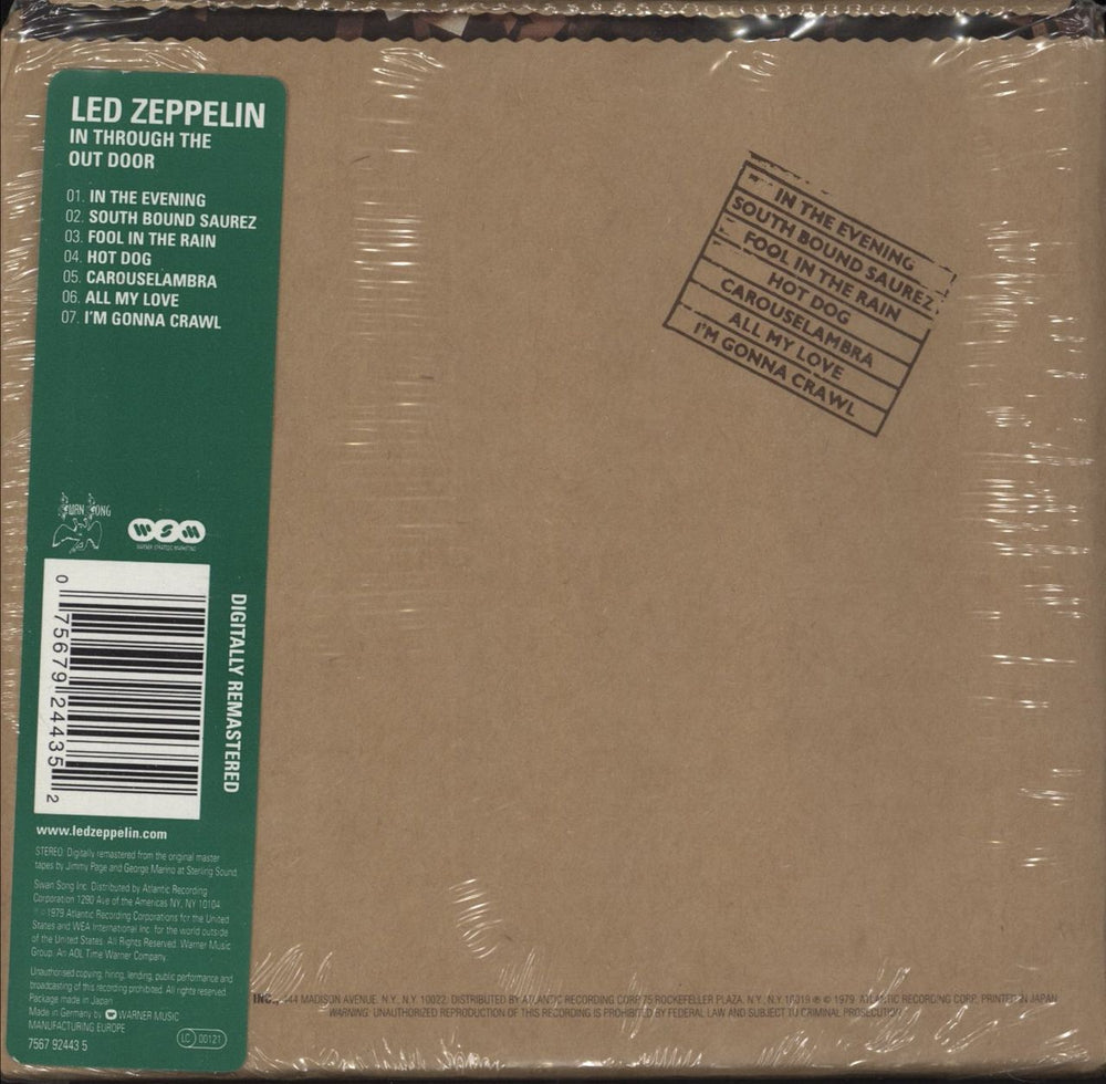 Led Zeppelin In Through The Out Door German CD album (CDLP) 075679244352