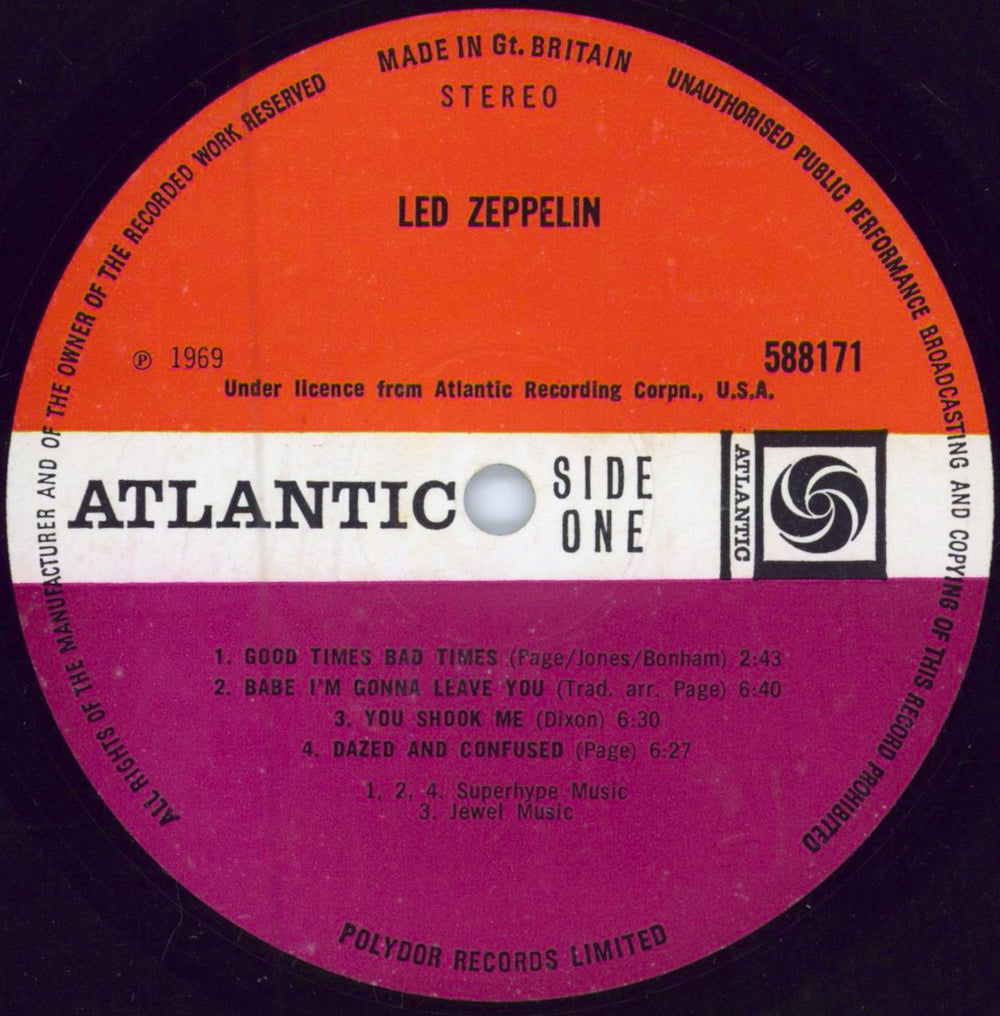 Led Zeppelin Led Zeppelin - 1st [B] + Etched 8 - EX UK vinyl LP album (LP record) ZEPLPLE341231