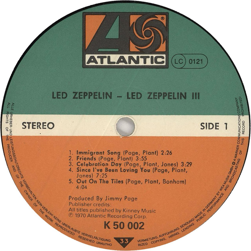 Led Zeppelin Led Zeppelin III German vinyl LP album (LP record) ZEPLPLE681567