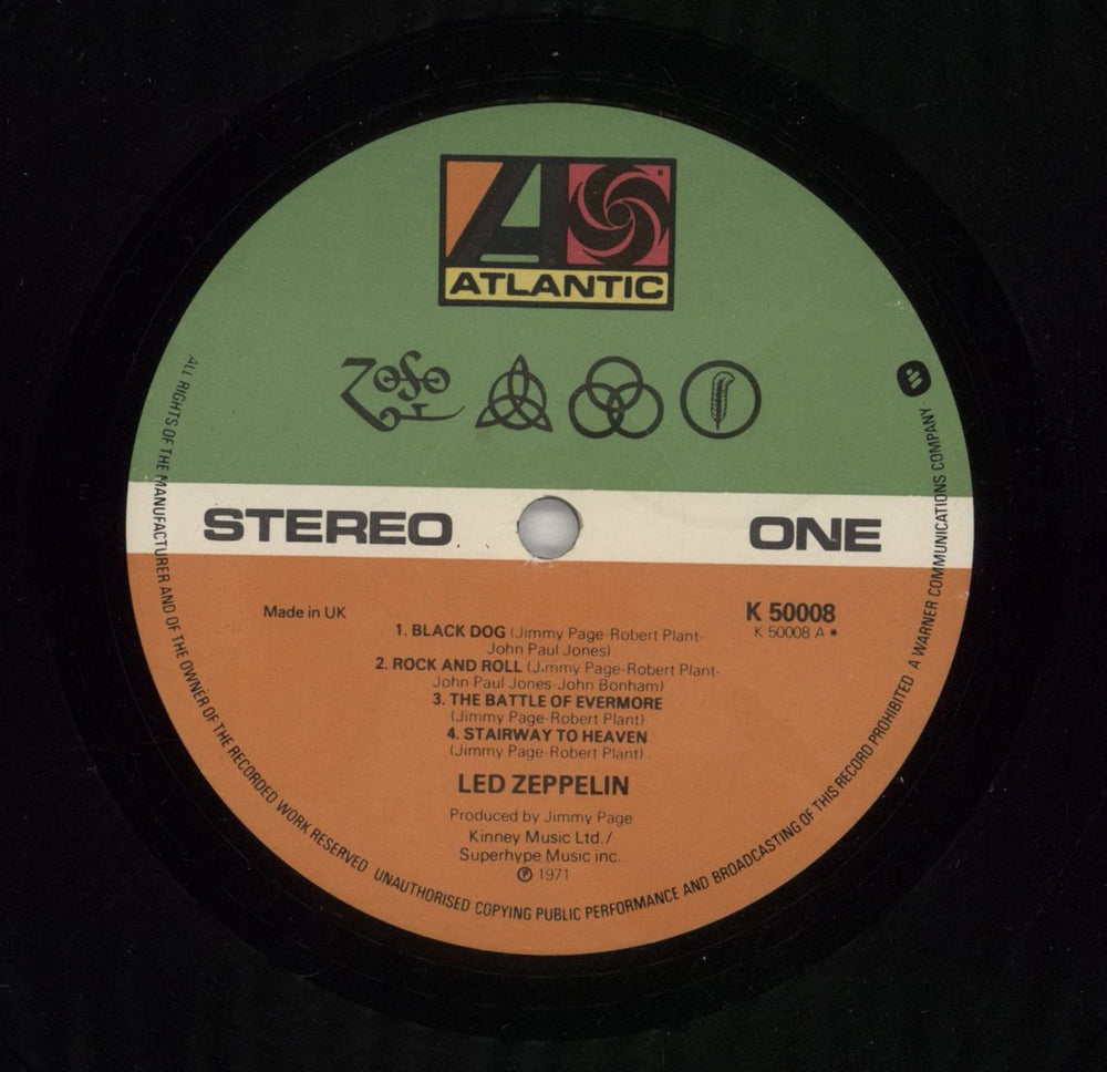 Led Zeppelin Led Zeppelin IV - 9th + Inner UK vinyl LP album (LP record) ZEPLPLE563682