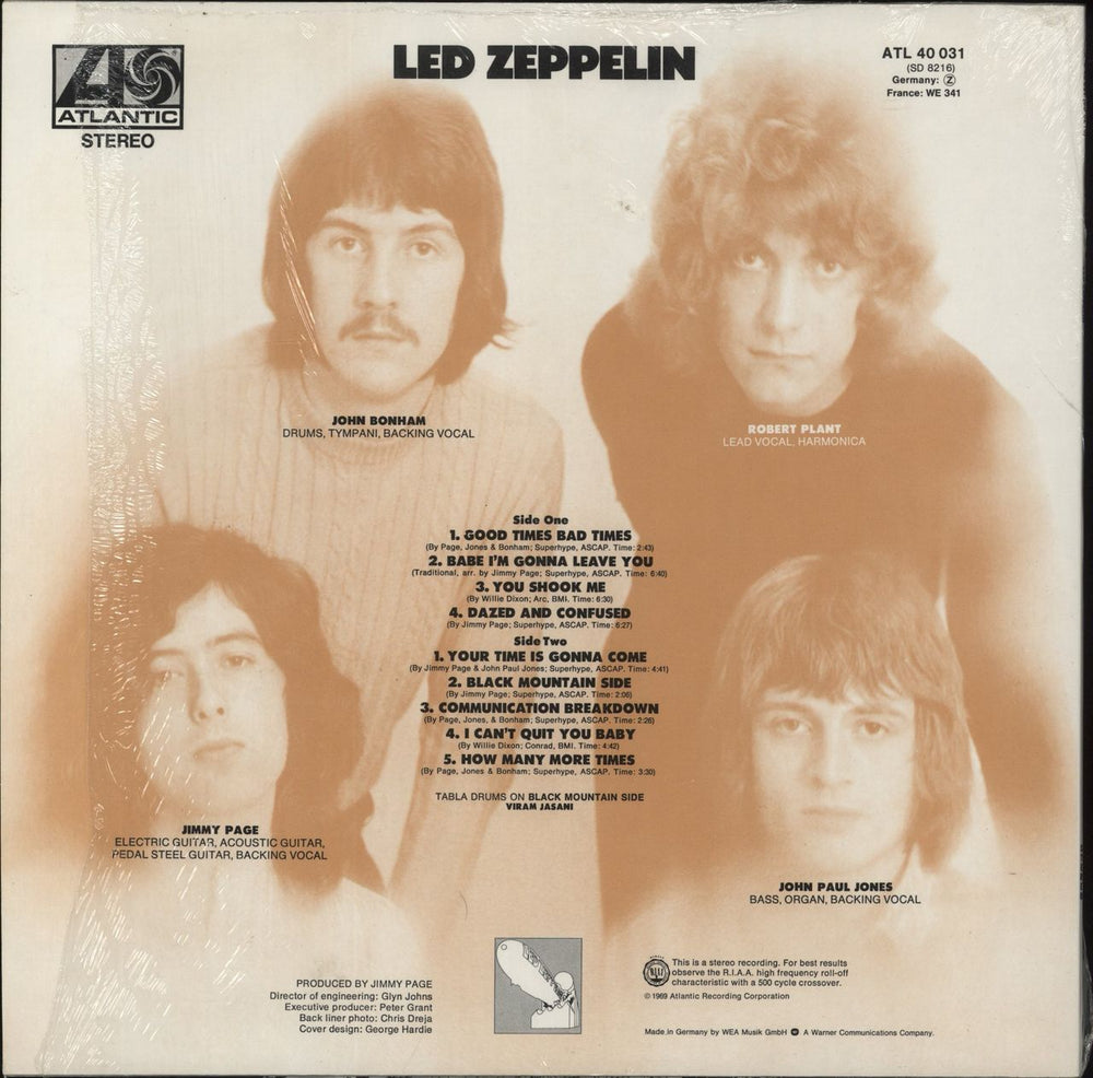 Led Zeppelin Led Zeppelin - Shrink German vinyl LP album (LP record) *NO BARCODE!*