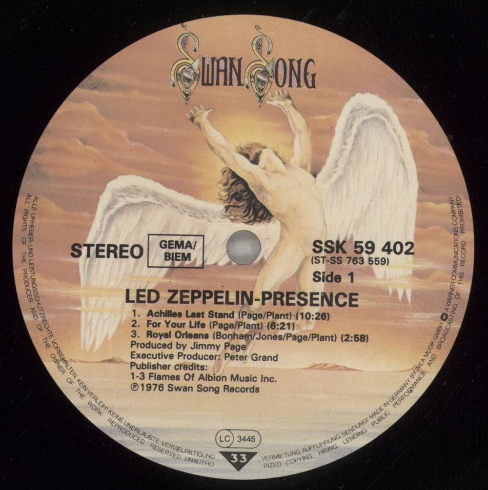 Led Zeppelin Presence - Early 80s German vinyl LP album (LP record) ZEPLPPR877748