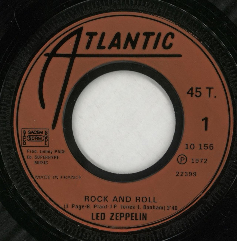Led Zeppelin Rock And Roll - Red Injection Labels French 7" vinyl single (7 inch record / 45) ZEP07RO83148