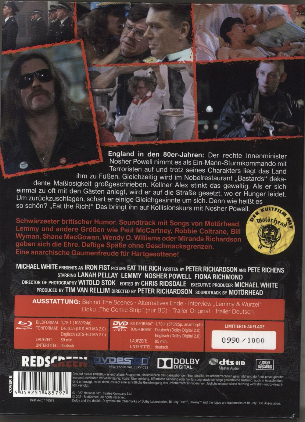 Lemmy Eat The Rich German Blu Ray DVD 4059251485797