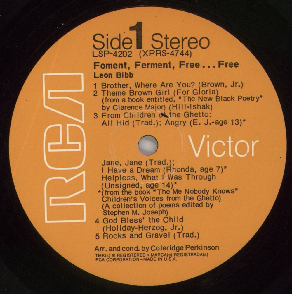 Leon Bibb Foment, Ferment, Free... Free US vinyl LP album (LP record) L96LPFO860370