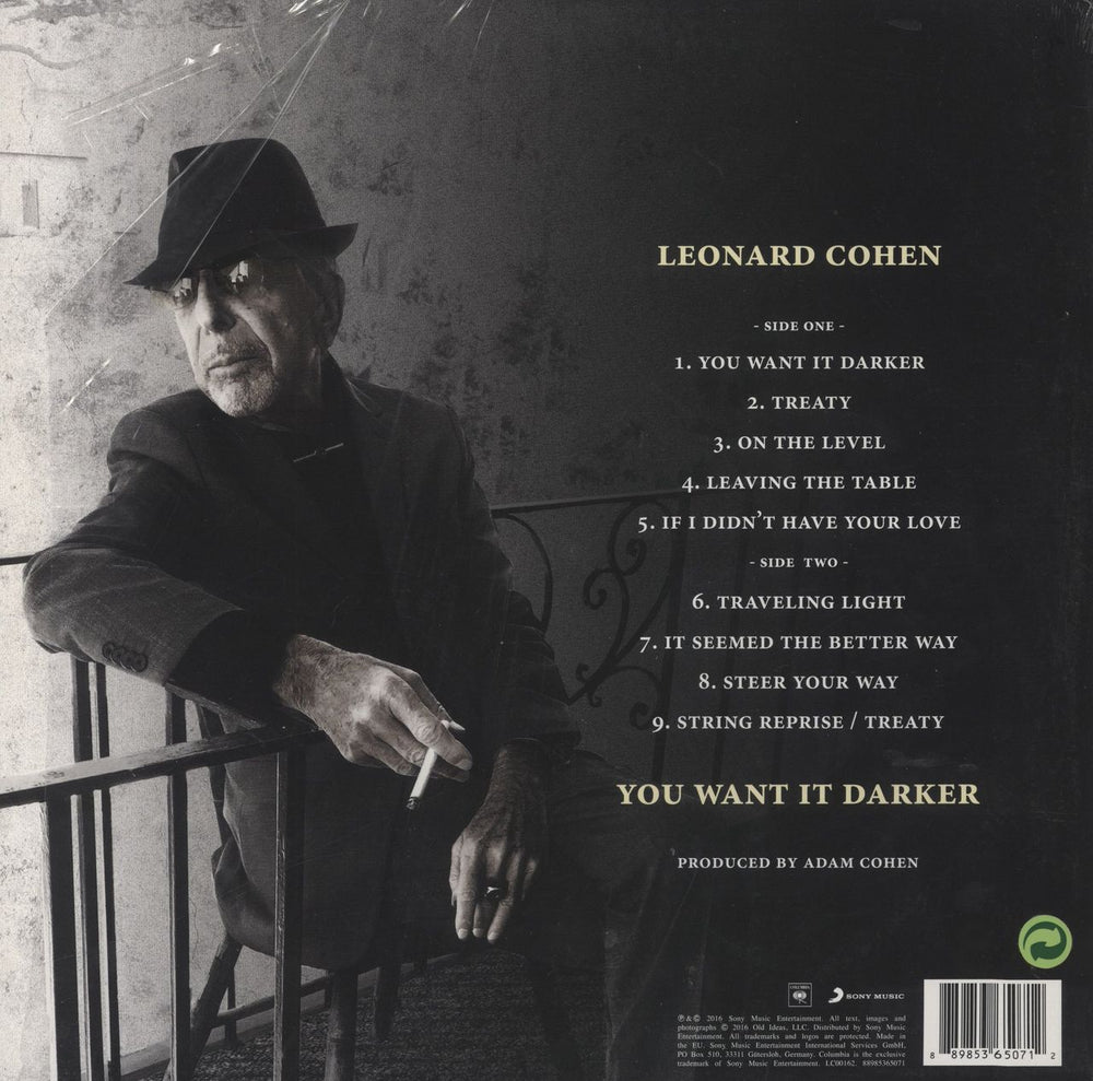 Leonard Cohen You Want It Darker UK vinyl LP album (LP record) 889853650712