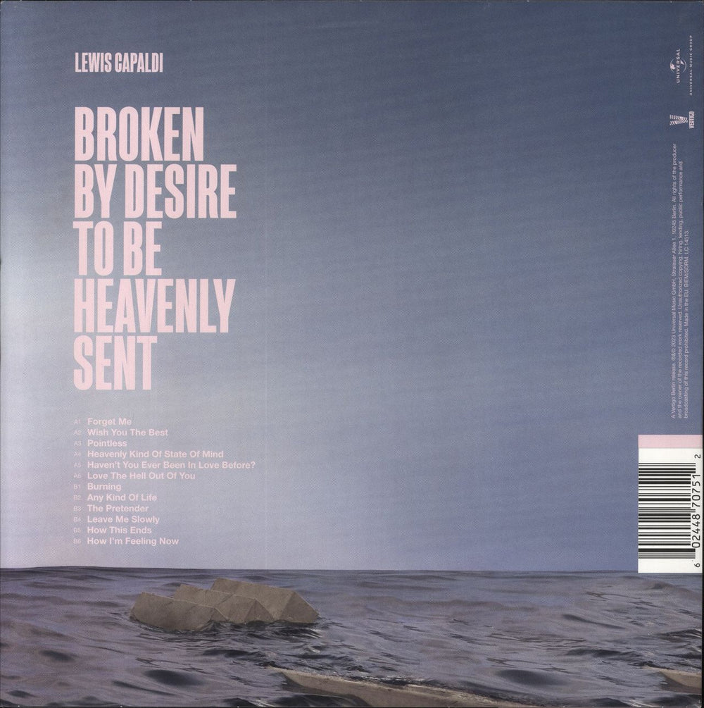 Lewis Capaldi Broken By Desire To Be Heavenly Sent - 180gm Blue Vinyl UK vinyl LP album (LP record) 602448707512