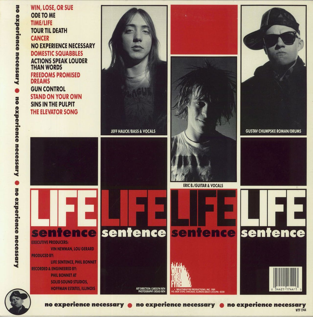 Life Sentence No Experience Necessary US vinyl LP album (LP record) 054421174413