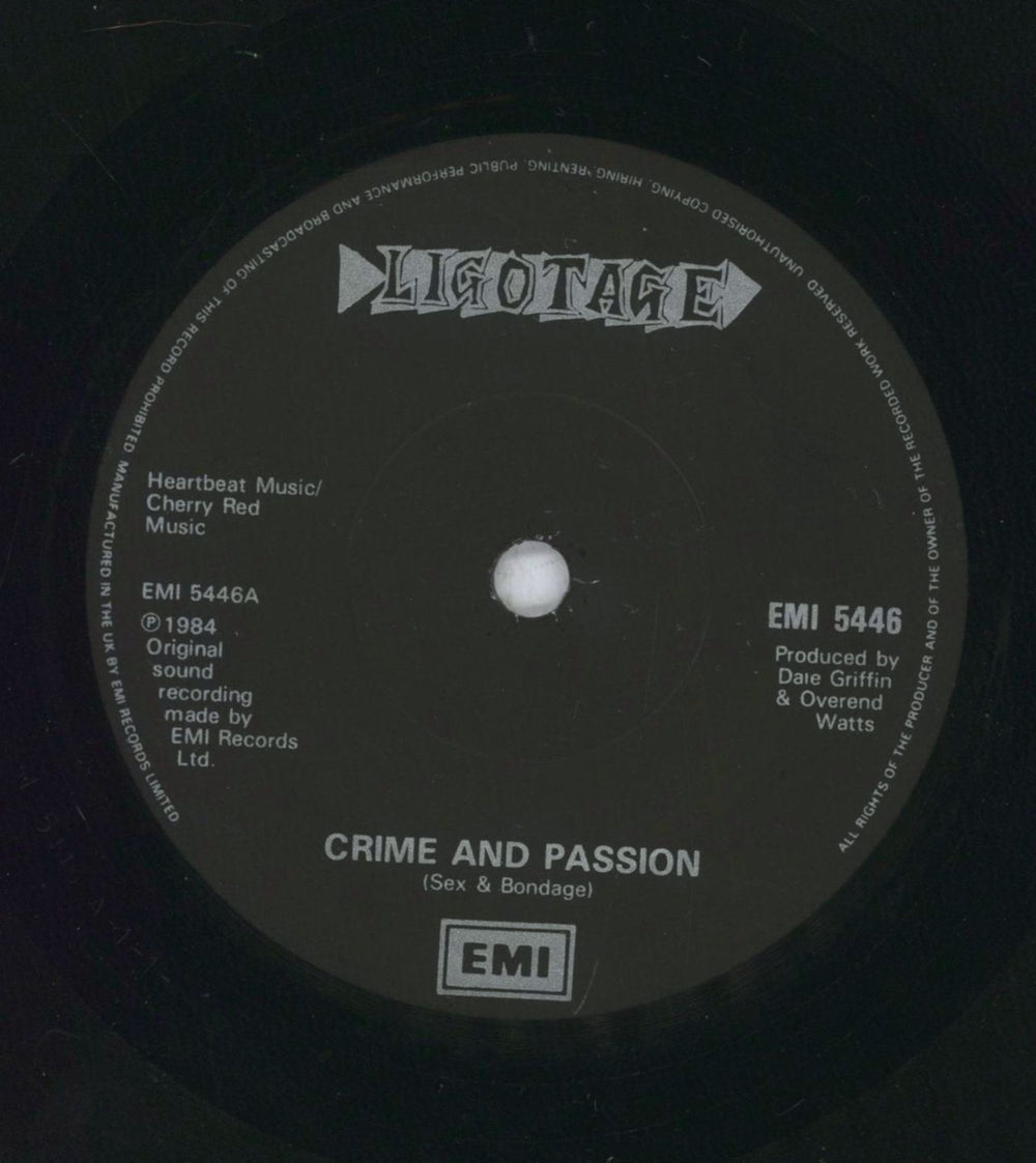 Ligotage Crime And Passion UK 7" vinyl single (7 inch record / 45)