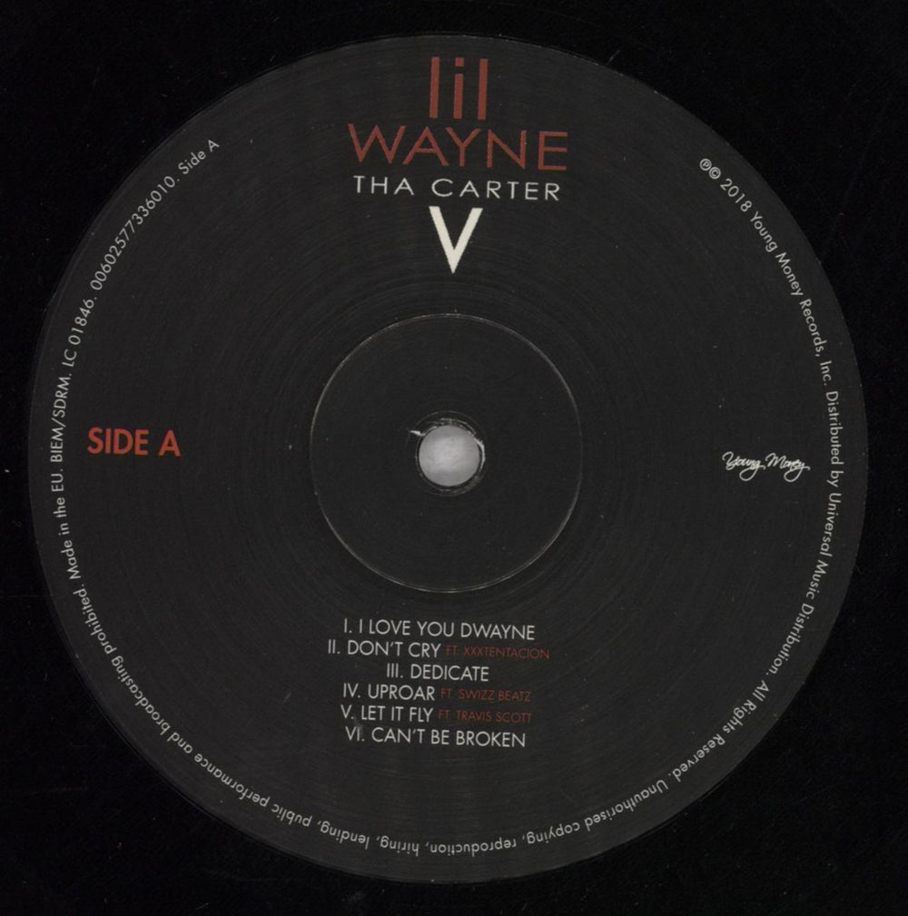 Lil Wayne Tha Carter V - 180gm UK 2-LP vinyl record set (Double LP Album) LP72LTH847885
