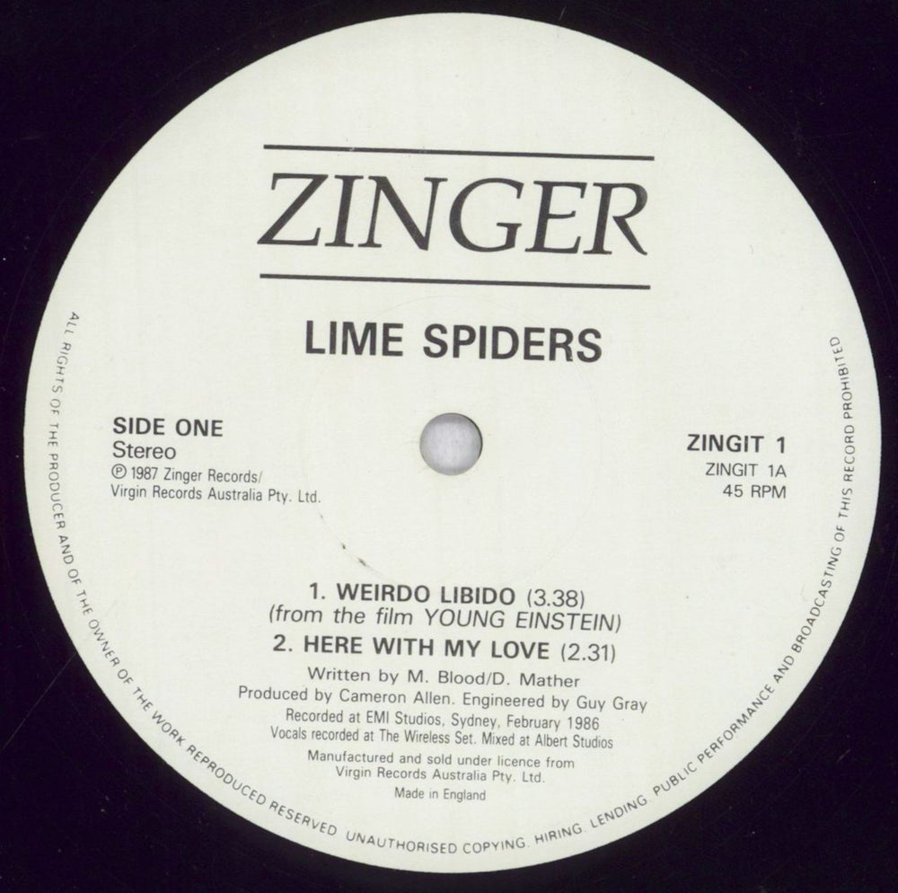 Lime Spiders Weirdo Libido UK 12" vinyl single (12 inch record / Maxi-single) LMR12WE844243