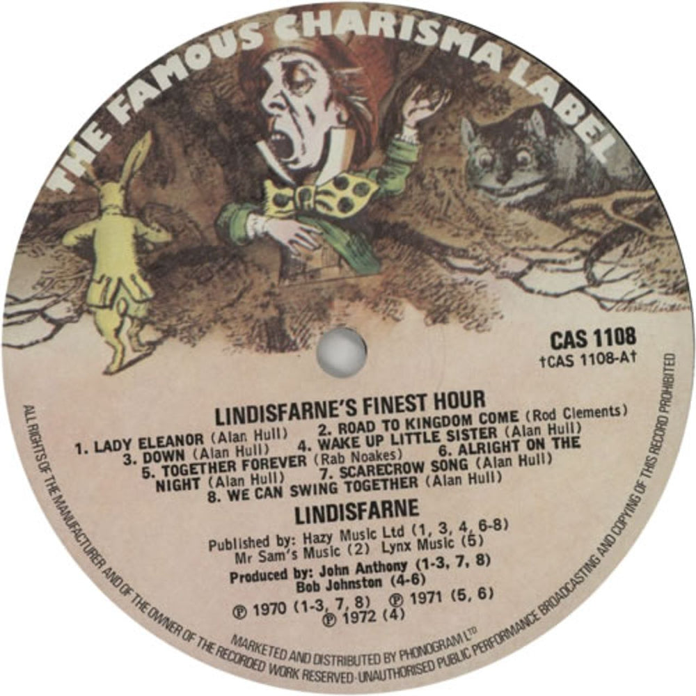 Lindisfarne Finest Hour - Small Madhatter UK vinyl LP album (LP record) LSFLPFI604802