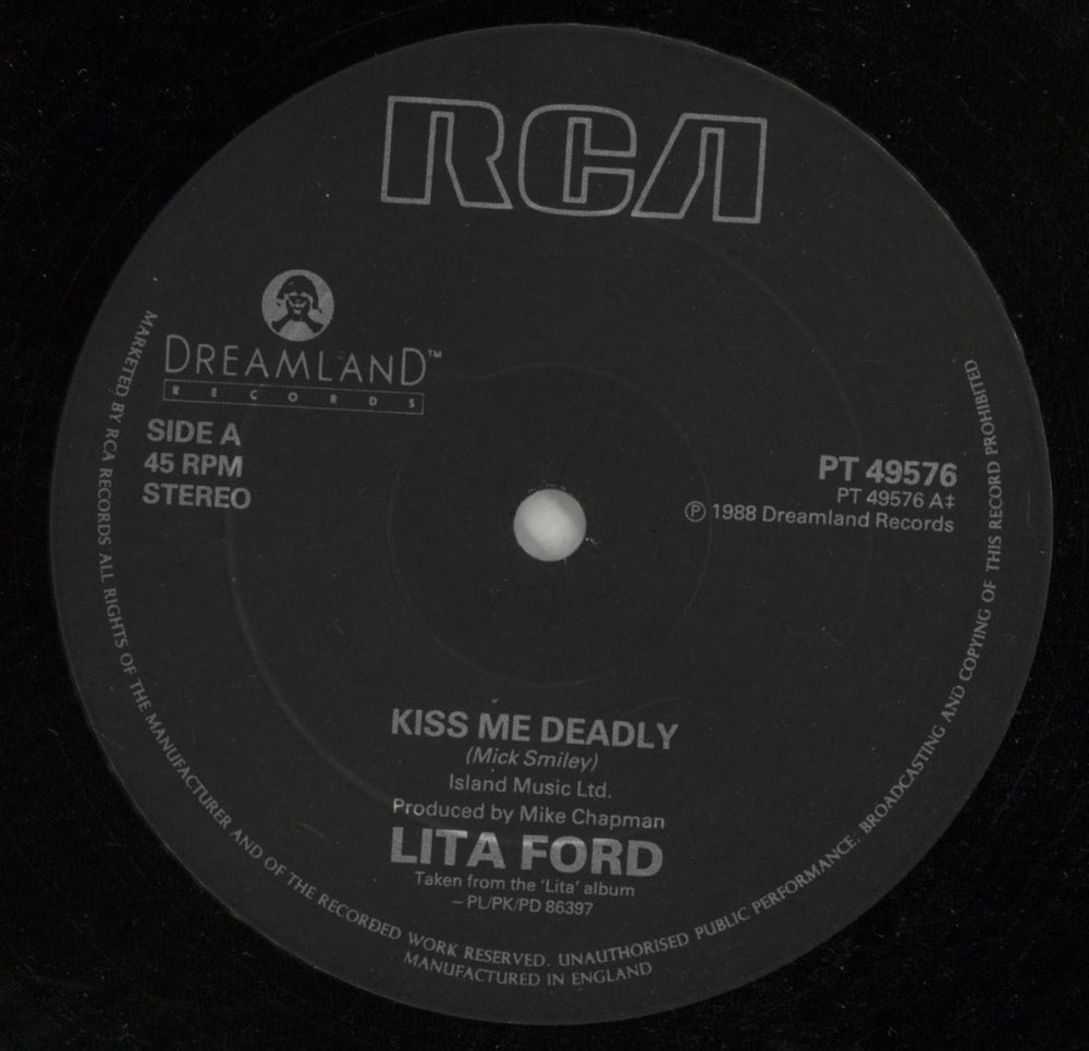 Lita Ford Kiss Me Deadly UK 12" vinyl single (12 inch record / Maxi-single) LTF12KI869101