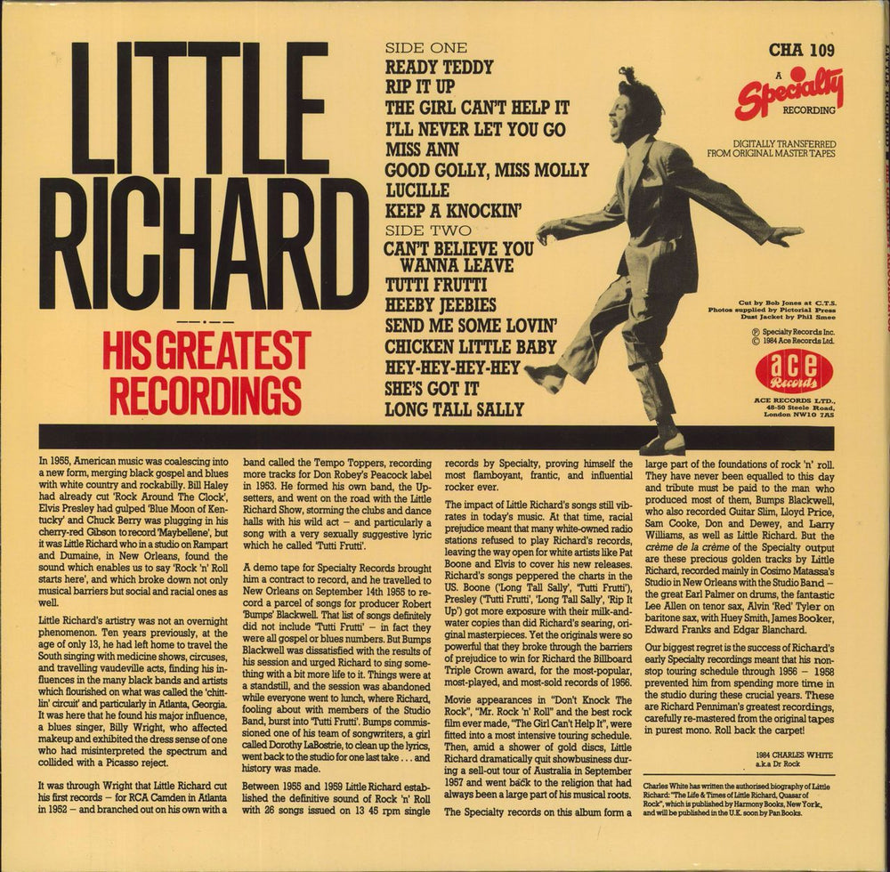 Little Richard His Greatest Recordings European vinyl LP album (LP record)