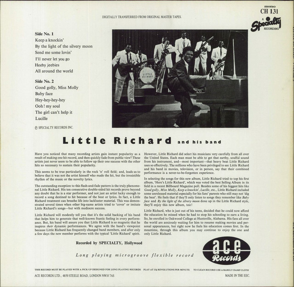 Little Richard Little Rchard Volume 2 UK vinyl LP album (LP record)