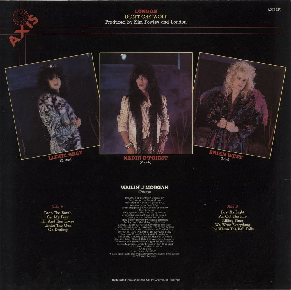 London (US) Don't Cry Wolf UK vinyl LP album (LP record)