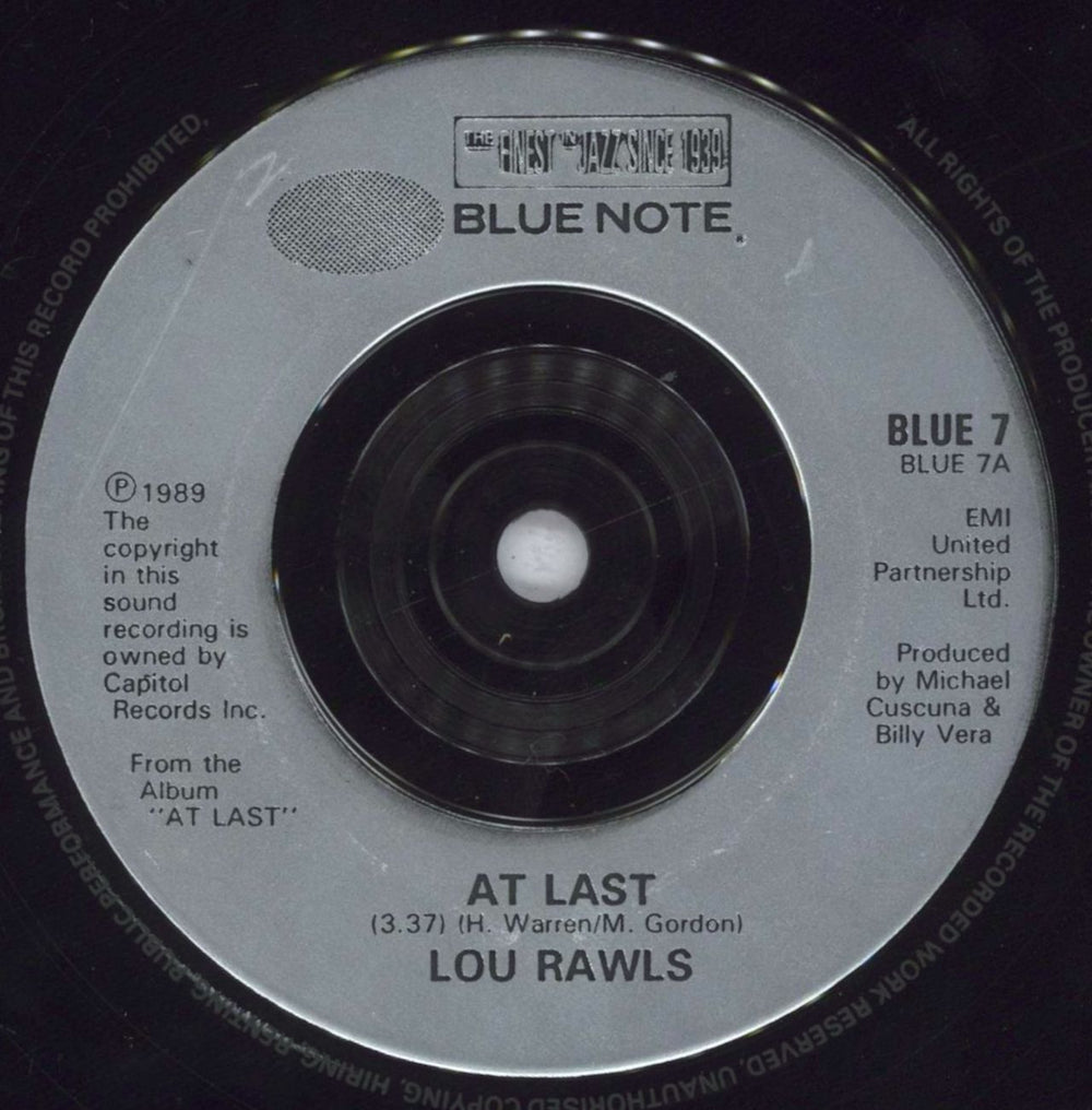 Lou Rawls At Last UK 7" vinyl single (7 inch record / 45) LRW07AT832809