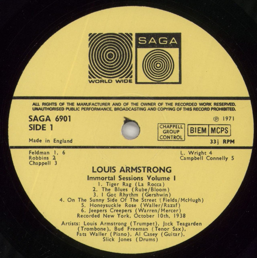 Louis Armstrong Louis Armstrong Volume 1 UK vinyl LP album (LP record) LOALPLO385141