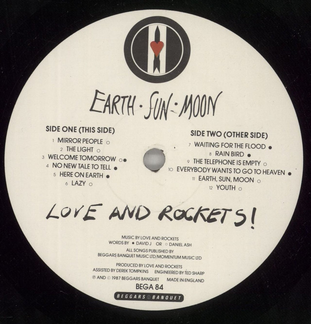 Love & Rockets Earth Sun Moon UK vinyl LP album (LP record) L&RLPEA419144