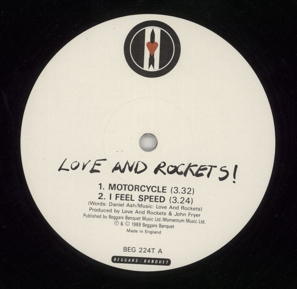Love & Rockets Motorcycle UK 12" vinyl single (12 inch record / Maxi-single) L&R12MO97700