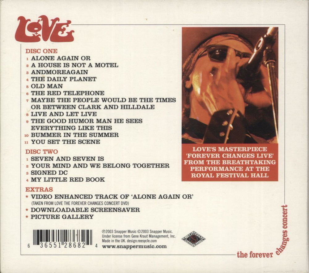 Love Forever Changes In Concert UK 2 CD album set (Double CD) 636551286824