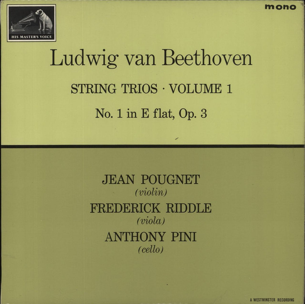 Ludwig Van Beethoven Beethoven: String Trios · Volume 1 UK vinyl LP album (LP record) CLP1765