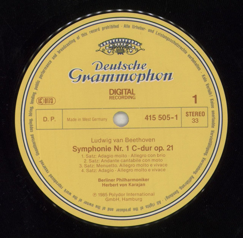 Ludwig Van Beethoven Symphonien 1 & 2 UK vinyl LP album (LP record) LVBLPSY849993