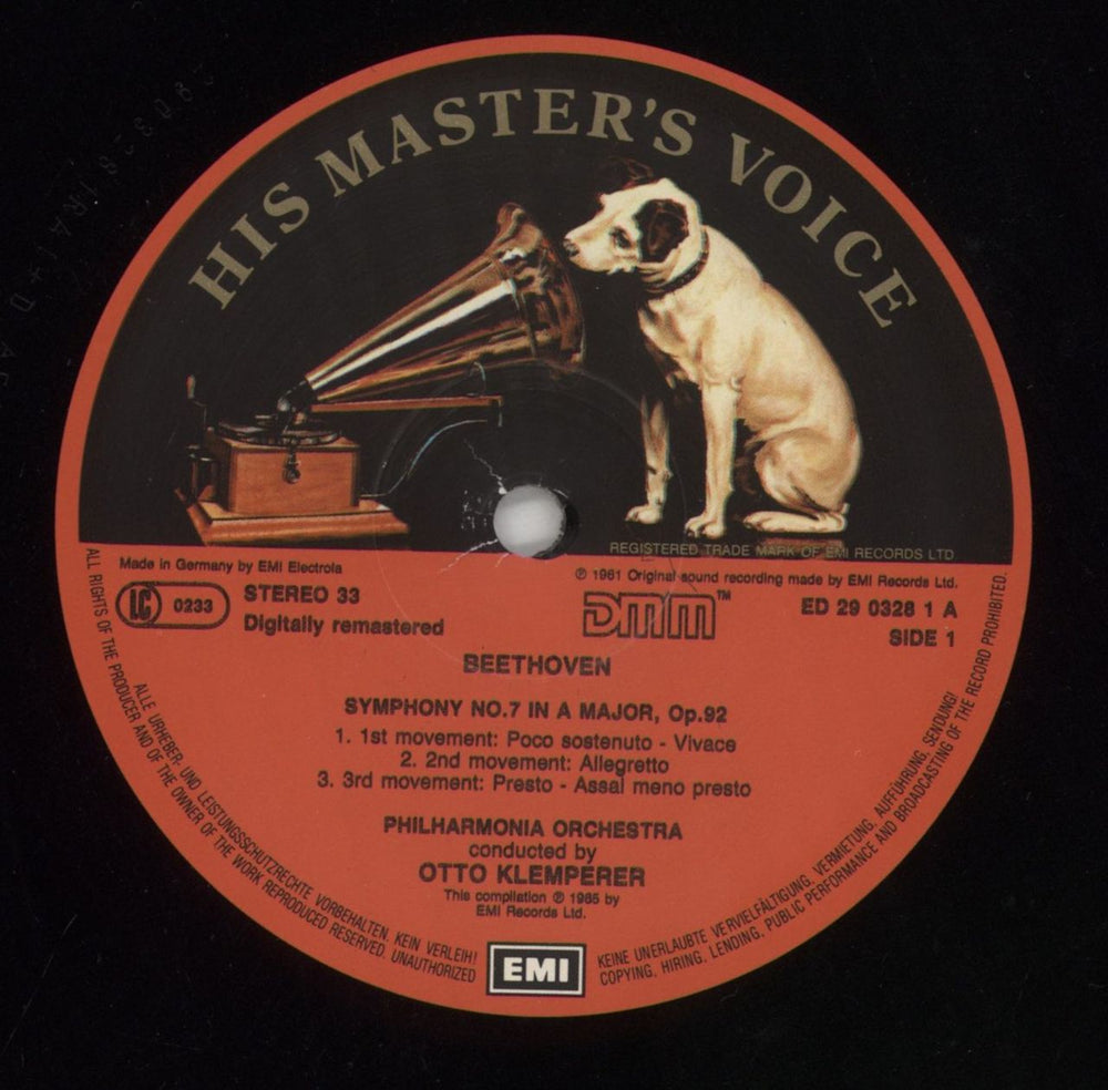 Ludwig Van Beethoven Symphonies Nos. 7 & 8 UK vinyl LP album (LP record) LVBLPSY859757