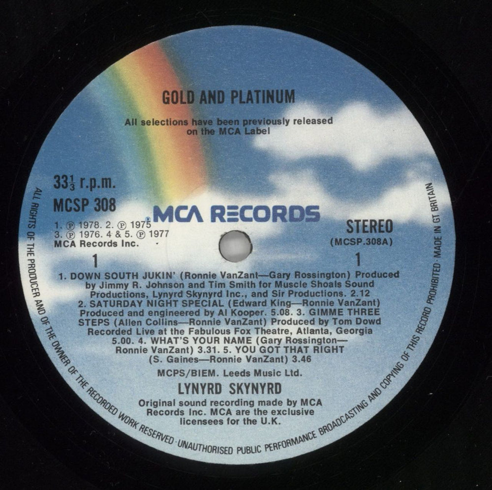 Lynyrd Skynyrd Gold & Platinum UK 2-LP vinyl record set (Double LP Album) LRD2LGO521873