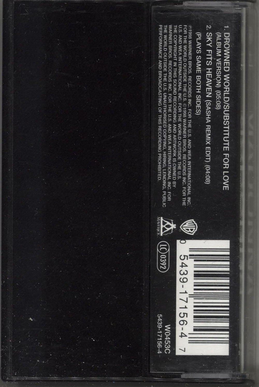 Madonna Drowned World/Substitute For Love UK cassette single MADCSDR120138