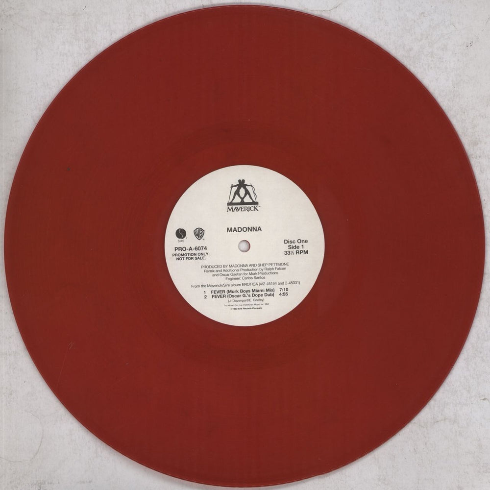 Madonna Fever - Red Vinyl Double Pack US Promo 12" vinyl single (12 inch record / Maxi-single) MAD12FE845008