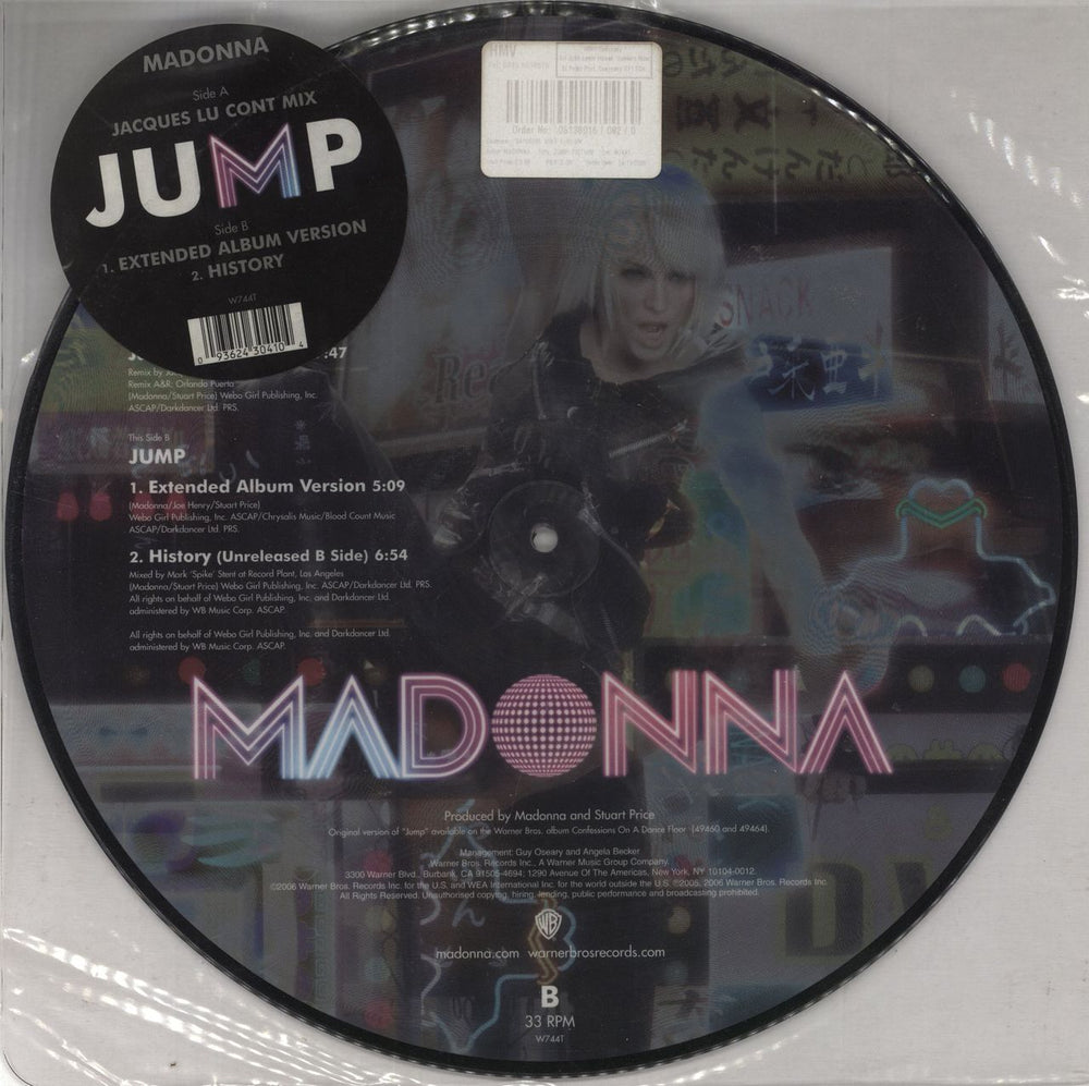 Madonna Jump UK 12" vinyl picture disc (12 inch picture record) 093624304104