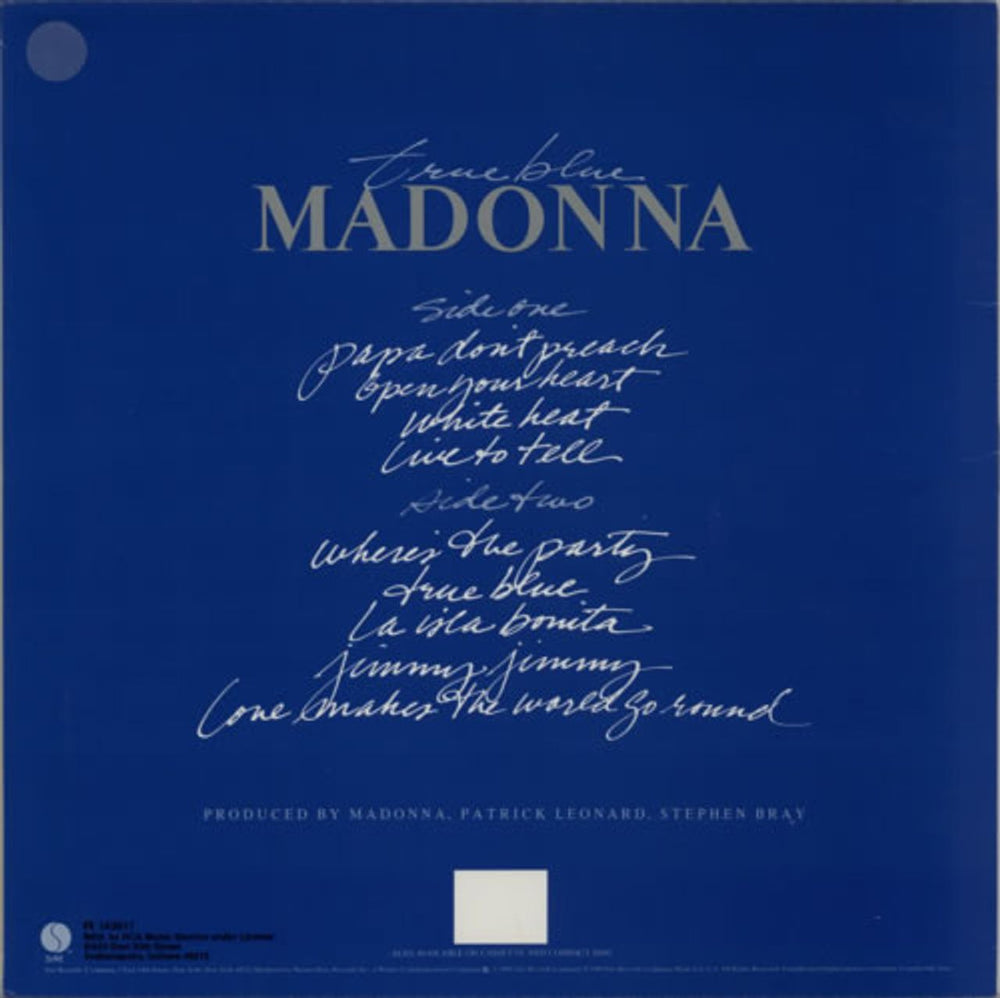 Madonna True Blue - RCA Record Club US vinyl LP album (LP record) MADLPTR598805