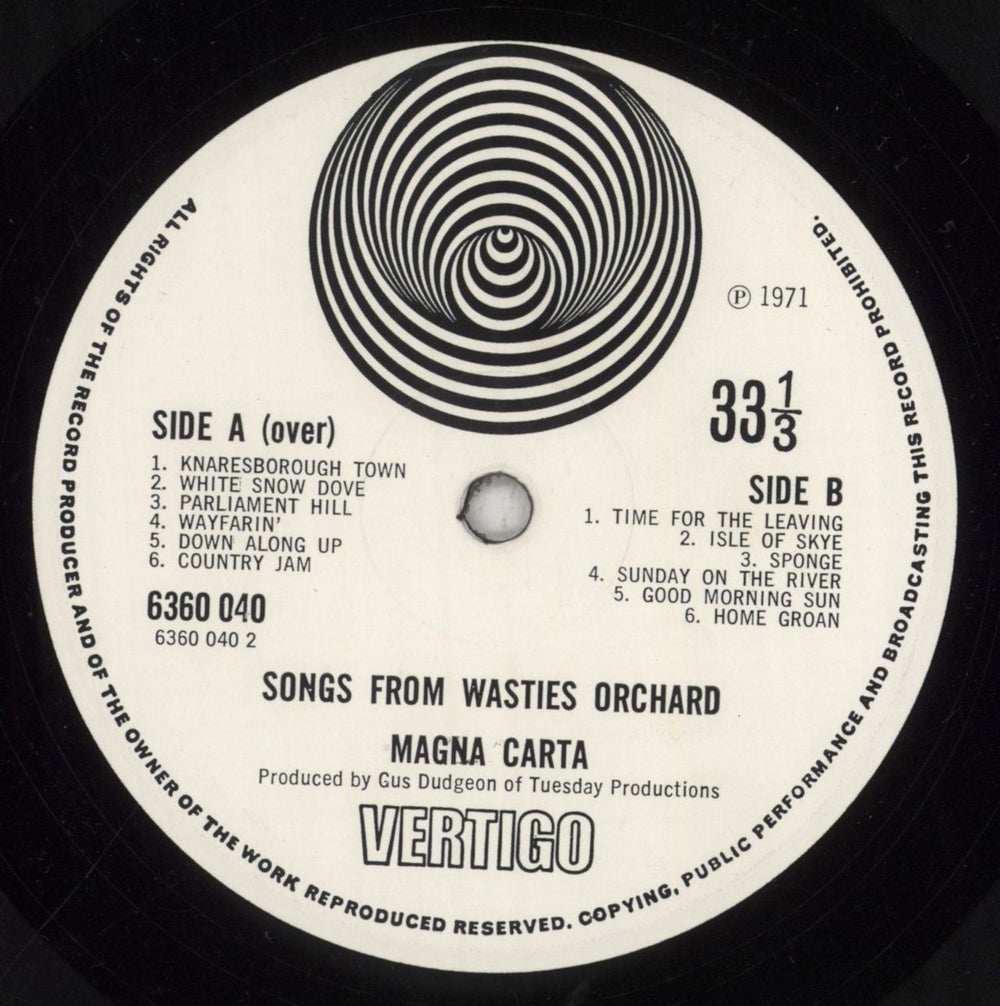 Magna Carta Songs From Wasties Orchard - 1st - VG UK vinyl LP album (LP record) GNCLPSO851893