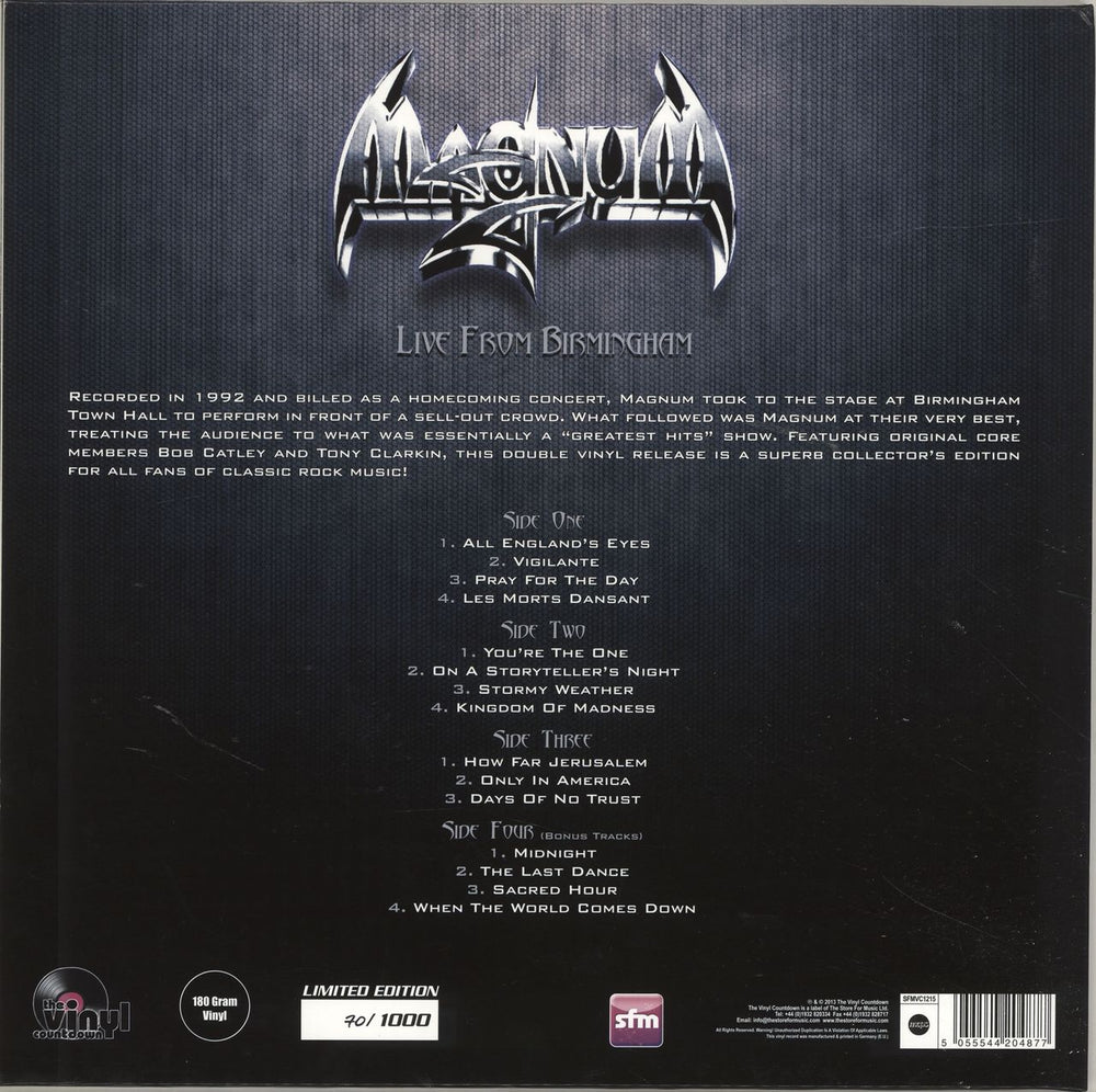 Magnum Live From Birmingham UK vinyl LP album (LP record) 5055544204877