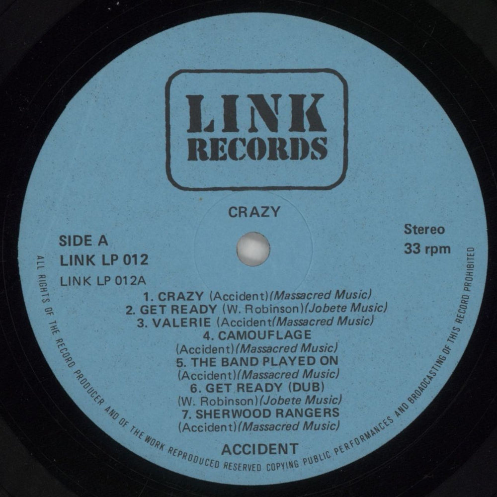 Major Accident Crazy UK vinyl LP album (LP record) M0CLPCR859903