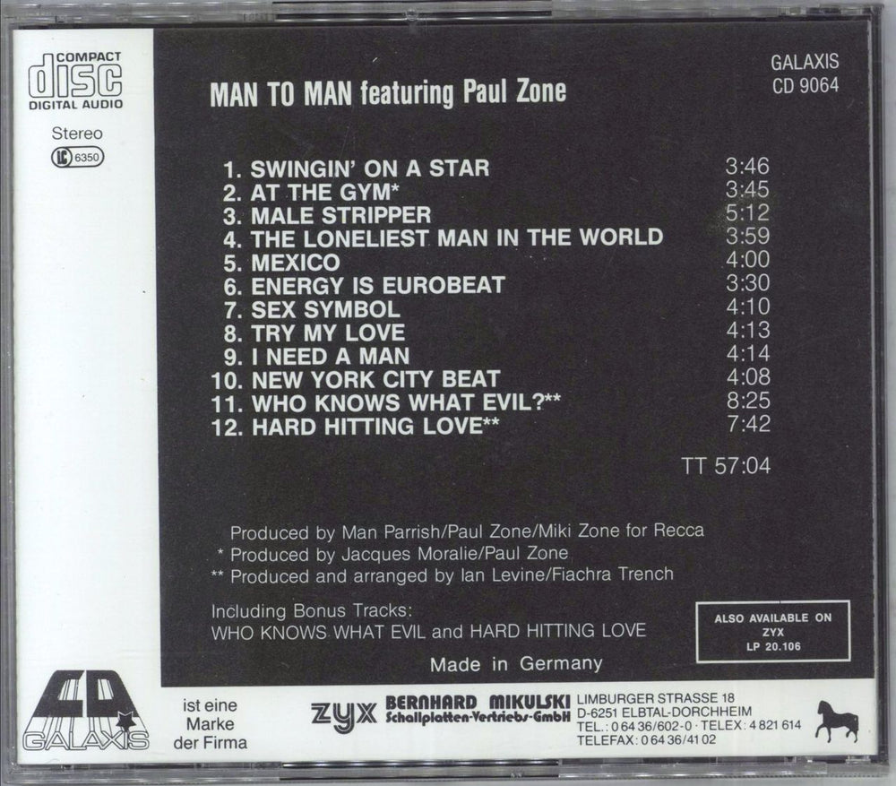 Man 2 Man Man To Man German CD album (CDLP)