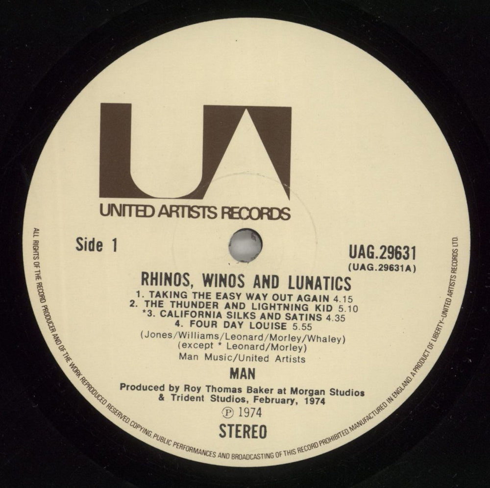 Man Rhinos, Winos & Lunatics - EX UK vinyl LP album (LP record) M-NLPRH78180