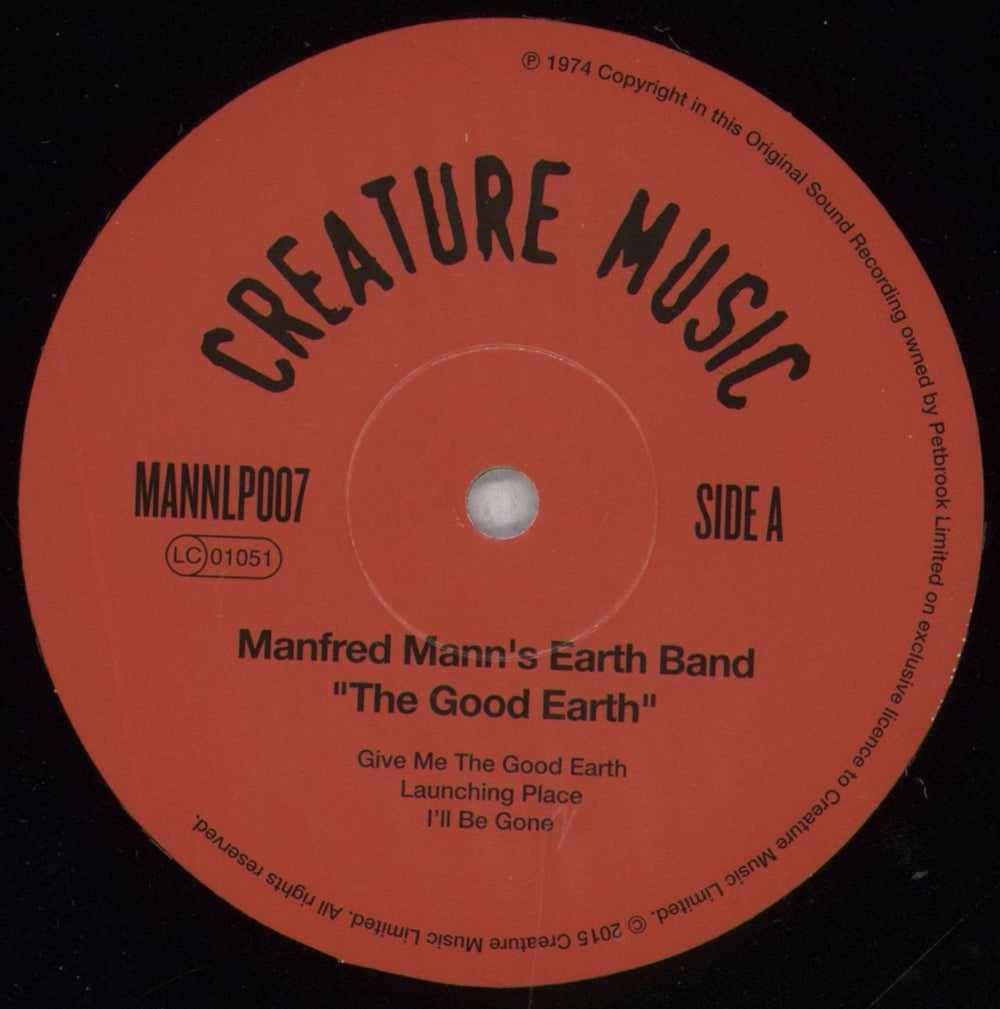 Manfred Mann's Earth Band The Good Earth UK vinyl LP album (LP record) 5EVLPTH844471