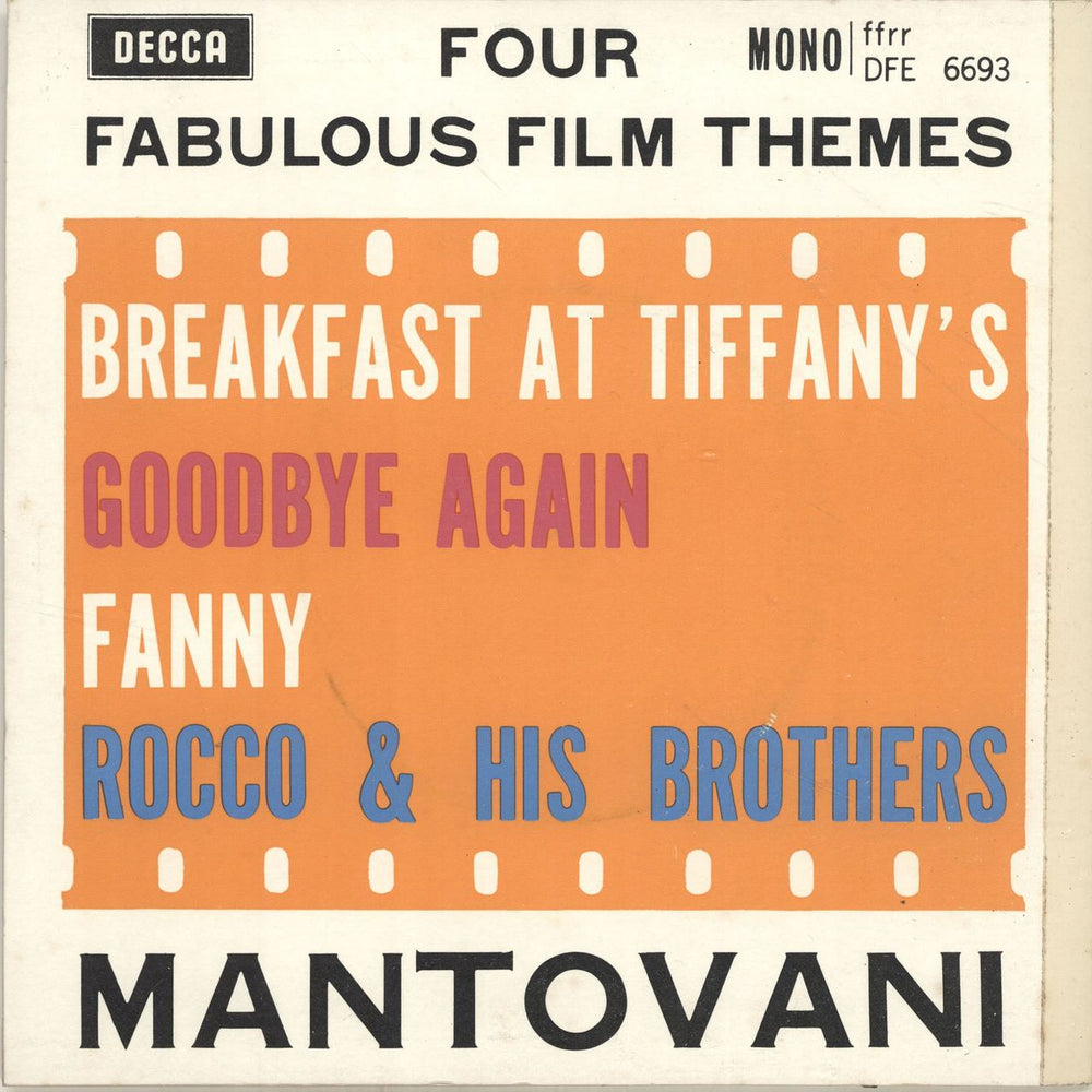 Mantovani Four Fabulous Film Themes EP UK 7" vinyl single (7 inch record / 45) MVQ07FO698228